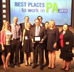 Team receives Best Places to Work PA award in 2015