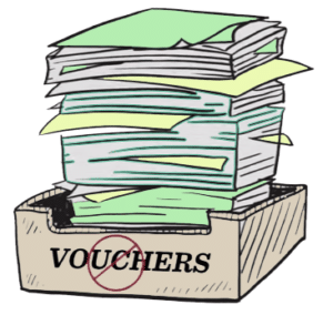 Stack of vouchers, not tickets